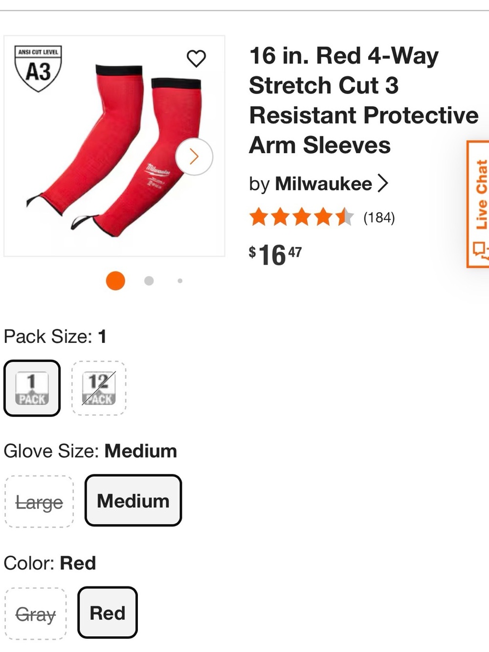 Milwaukee Red 16 in. Cut-Resistant 4-Way Stretch Arm Sleeves - Pair